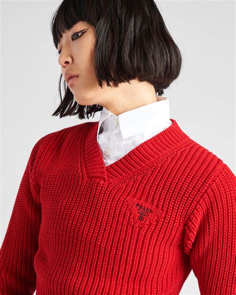 prada red sweater.